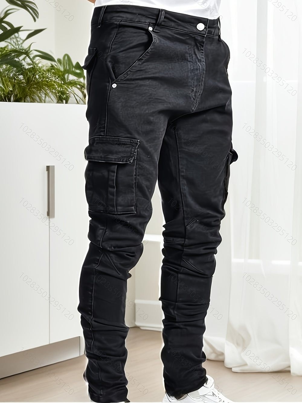 Marian Stretch Denim Slim Fit Cargo Jeans für Herren