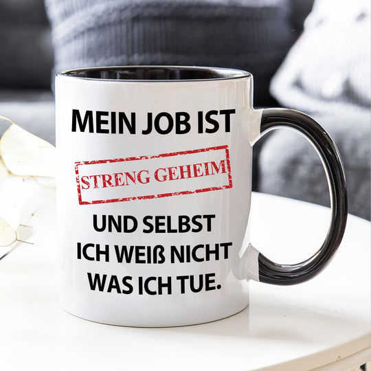 Streng geheim Tasse mit lustiger Aufschrift