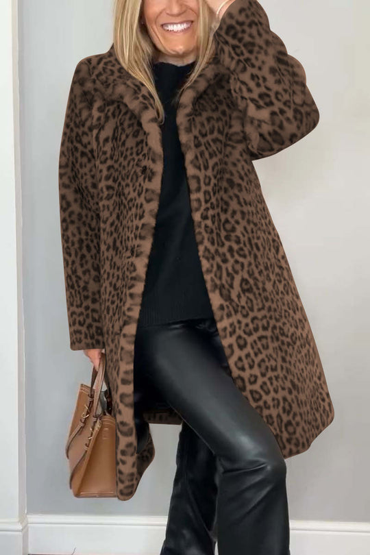 Dajana Klassischer Mantel mit Leopardenprint