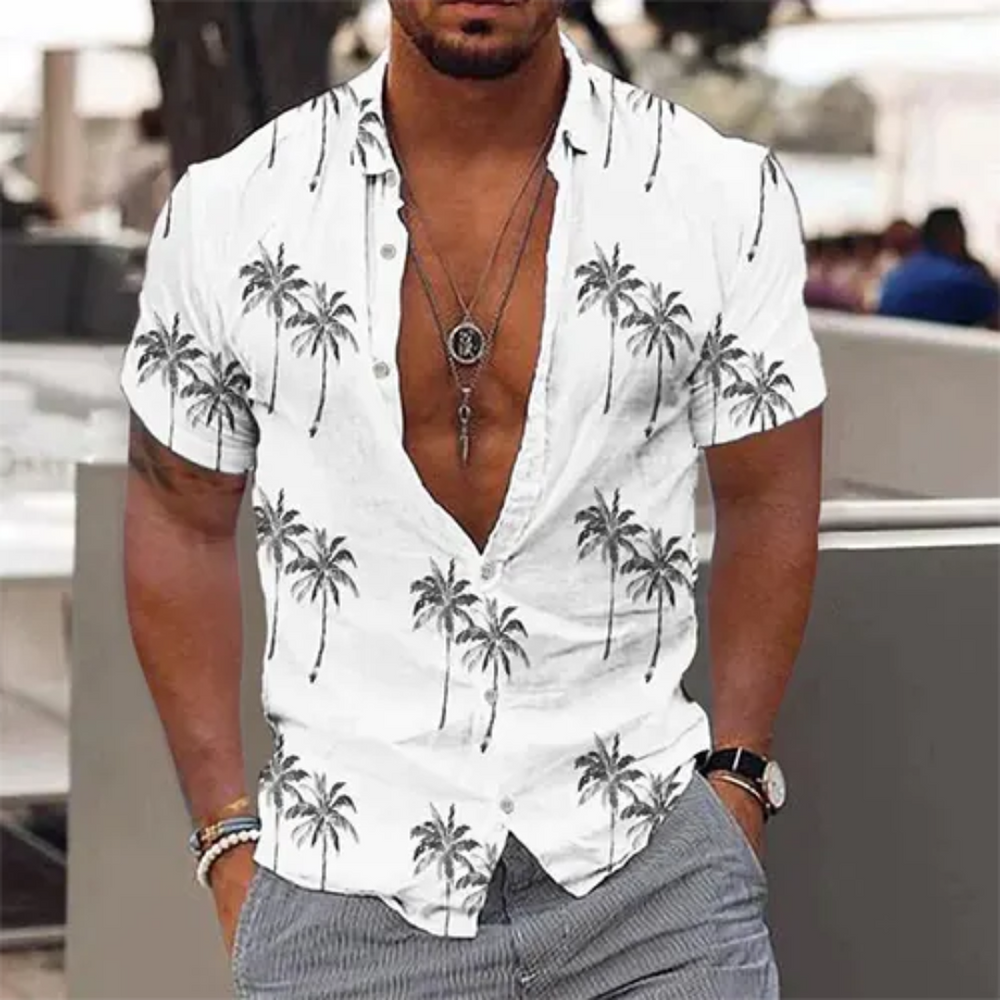 John Sommerliches Shirt mit Palmen für Männer