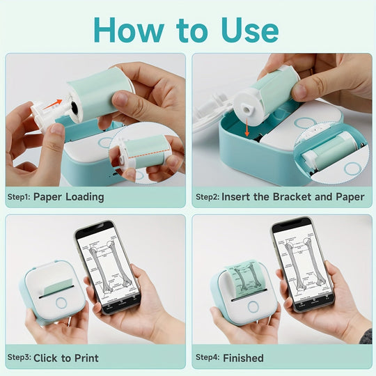 Mini Pocket Drucker Kabelloser Etikettendrucker für iPhone und Android