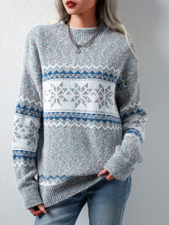 Elsa Niedlicher Pullover mit Schneeflocken Muster