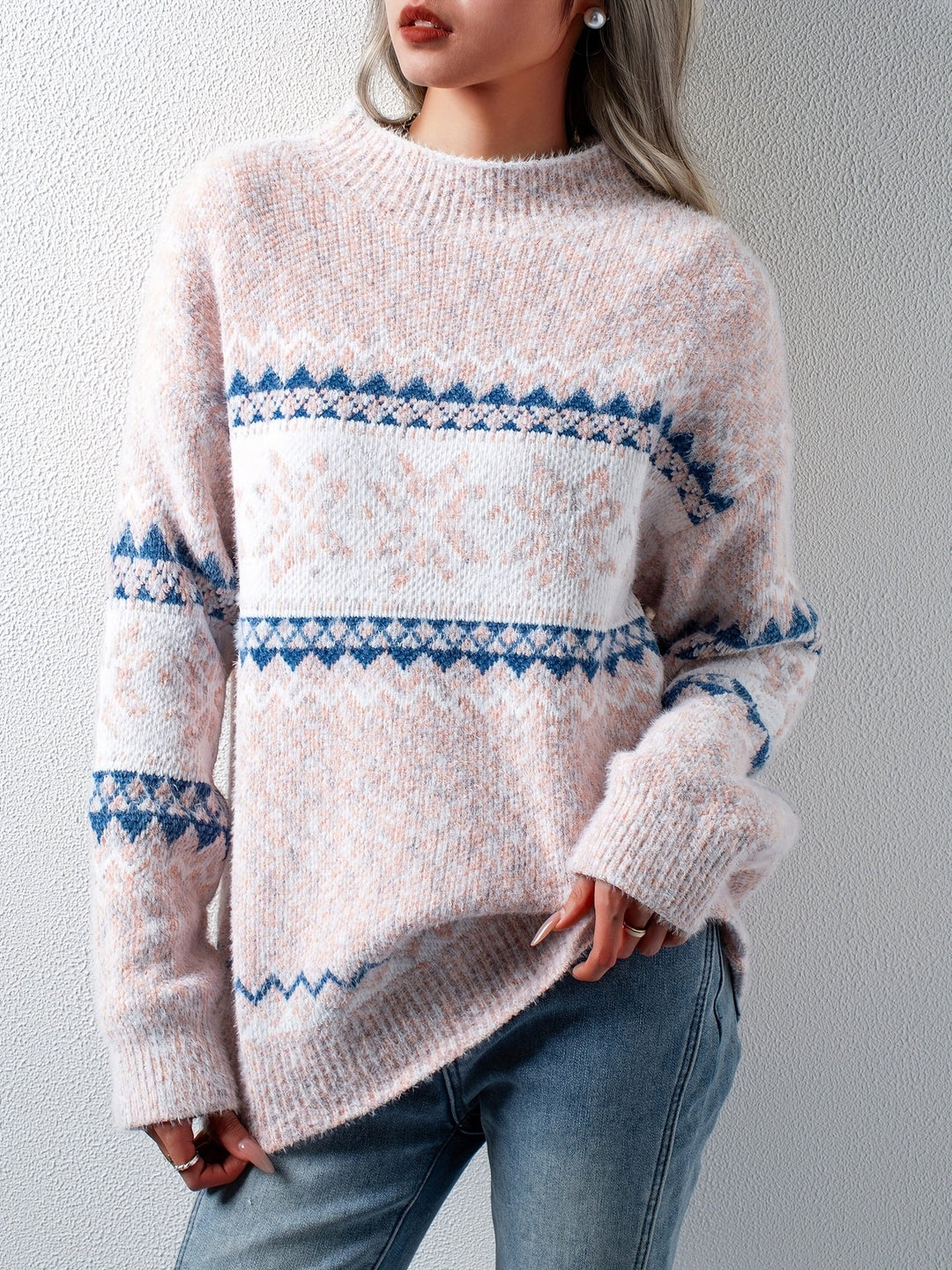 Elsa Niedlicher Pullover mit Schneeflocken Muster