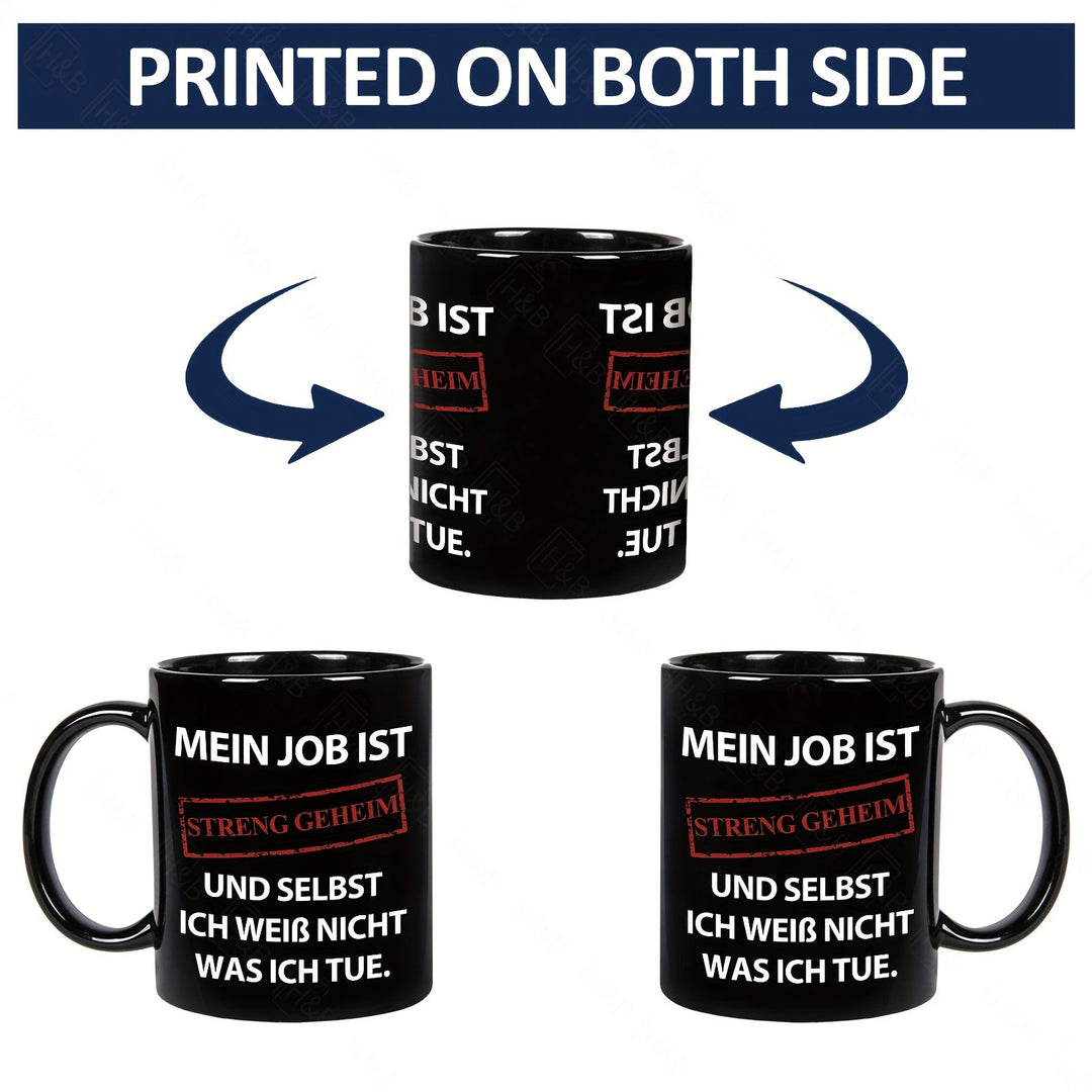 Streng geheim Tasse mit lustiger Aufschrift