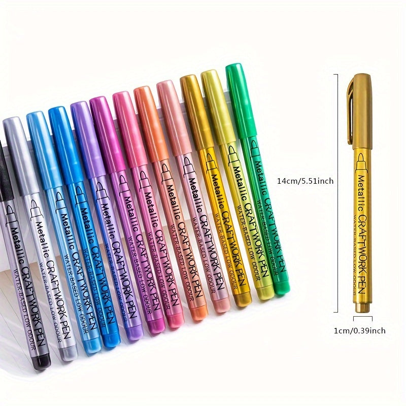 12er Metallic Marker Set Wasserdicht und lichtbeständige Farbstifte