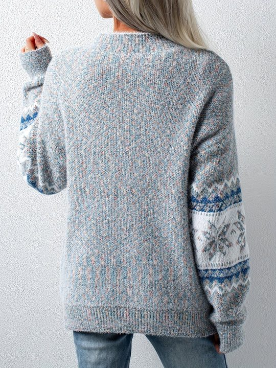 Elsa Niedlicher Pullover mit Schneeflocken Muster