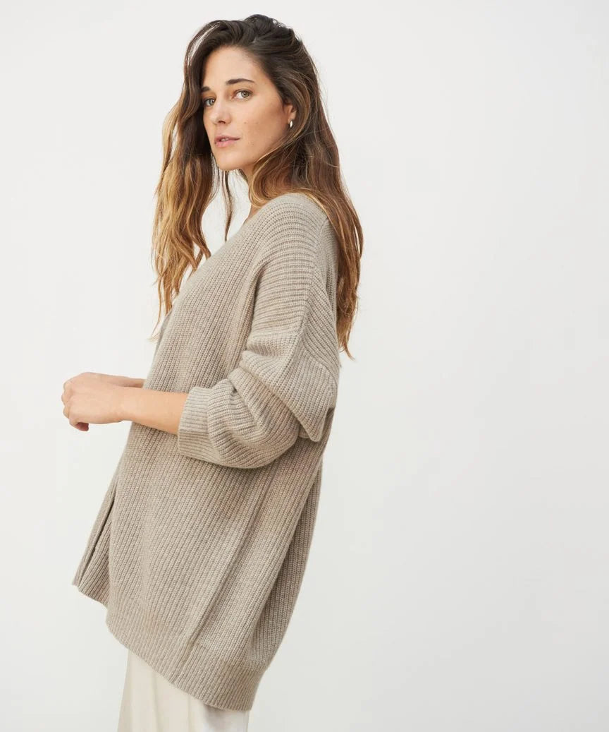 Annie Klassische Oversized-Strickjacke