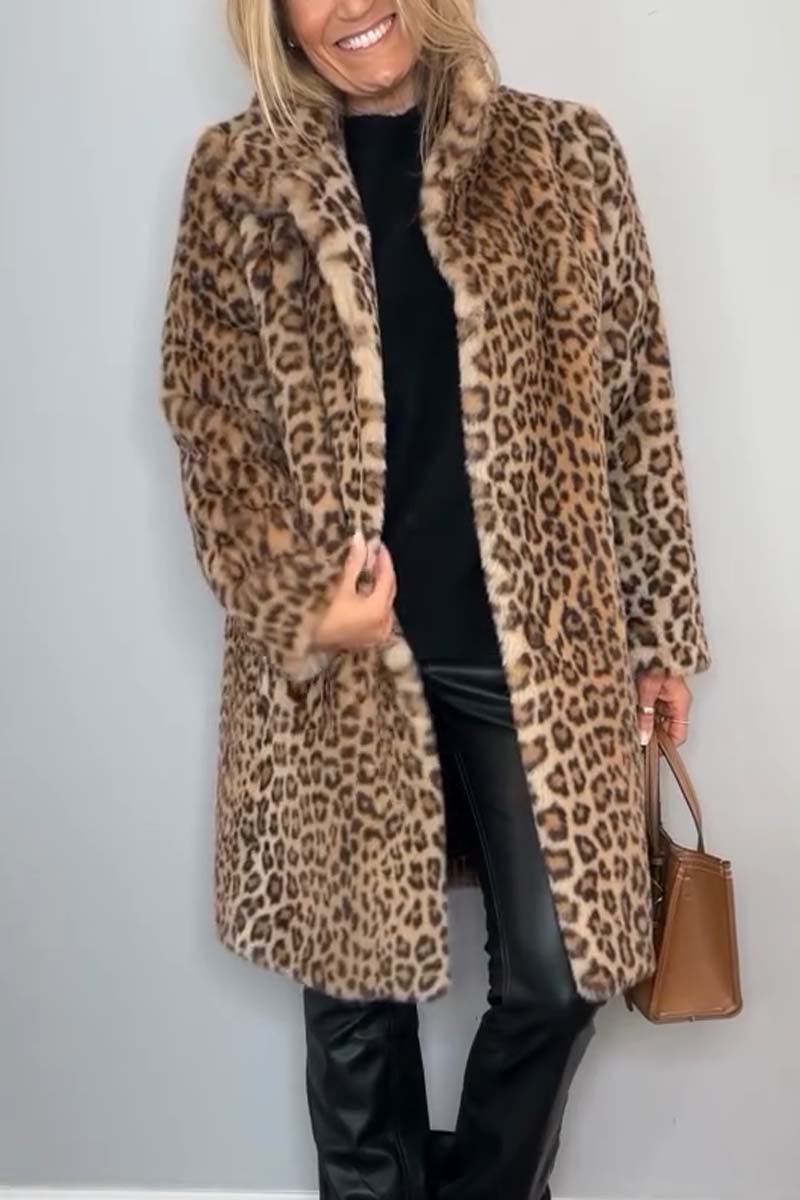 Dajana Klassischer Mantel mit Leopardenprint