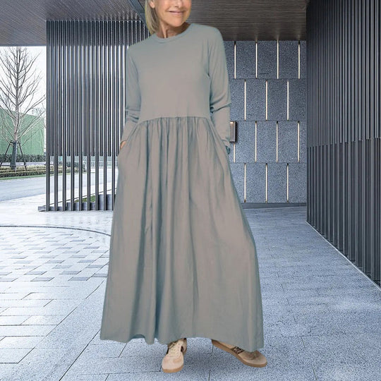 Eliana Langärmliges Strick Midikleid für Damen