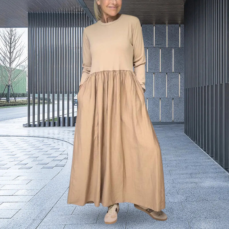 Eliana Langärmliges Strick Midikleid für Damen