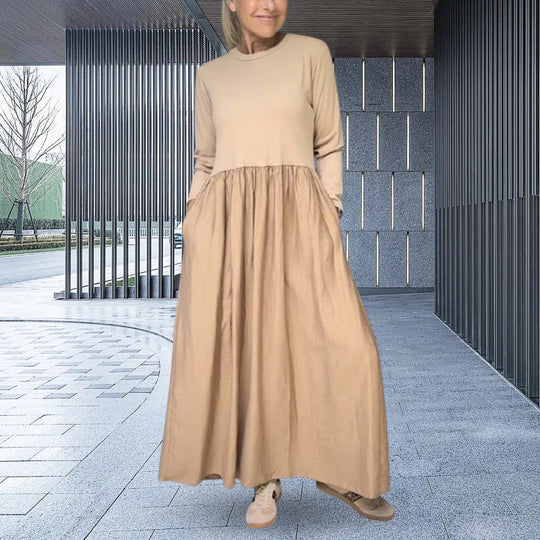 Eliana Langärmliges Strick Midikleid für Damen