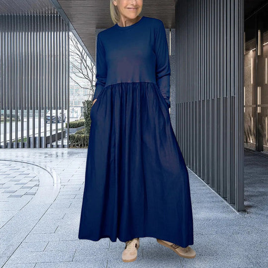 Eliana Langärmliges Strick Midikleid für Damen